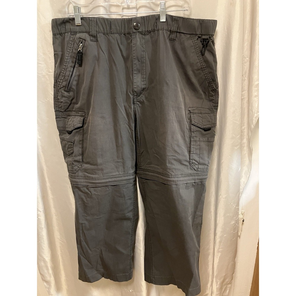 BC Clothing XLx30 Grey Convertible Outdoor Hiking Camping Fishing Stretch Pants